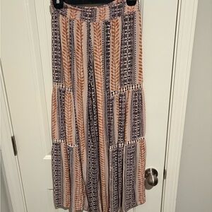 Bohemian Patterned Wide-Leg Pants